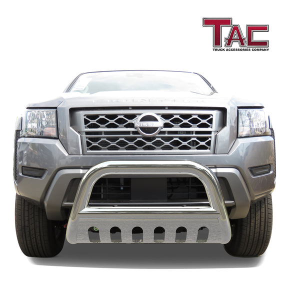 TAC Bull Bar Compatible with 2022-2025 Nissan Frontier Pickup Truck 3" Stainless Steel Front Bumper Grille Guard Brush Guard