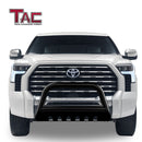 TAC Bull Bar Compatible With 2022-2025 Toyota Tundra Pickup Truck 3 inch Black Front Bumper Grille Guard Brush Guard(With Skid Plate)-2