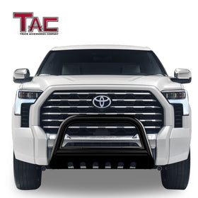 TAC Bull Bar Compatible With 2022-2025 Toyota Tundra Pickup Truck 3 inch Black Front Bumper Grille Guard Brush Guard(With Skid Plate) - 0