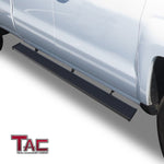 TAC Spear Running Boards fit 2007-2018 Chevy Silverado/GMC Sierra 1500|2007-2019 2500/3500 Extended/Double Cab (Incl.2019 Silverado 1500 LD/Sierra 1500 Limited) 6" Side Step Rail Nerf Bar Black