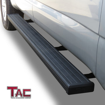 TAC Spear Running Boards Compatible with 2004-2026 Nissan Titan Crew Cab|2016-2026 Nissan Titan XD Crew Cab 6" Side Step Rail Nerf Bar Truck Accessories Aluminum Texture Black Width Body and Soft top Lightweight 2Pcs - 0
