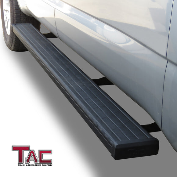 TAC Spear Running Boards Compatible with 2004-2024 Nissan Titan/2016-2024 Tian XD Crew Cab 6" Side Step Rail Nerf Bar Truck Accessories Aluminum Texture Black Width Body and Soft top Lightweight 2Pcs