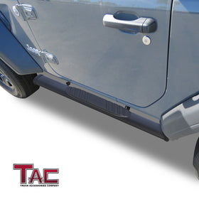 TAC Arrow Side Steps Running Boards Compatible with 2018-2025 Jeep Wrangler JL 2 Door SUV 5" Aluminum Texture Black Step Rails Nerf Bars Lightweight Off Road Accessories 2Pcs - 0