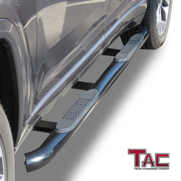 TAC 3" Gloss Black Side Steps Compatible with 2021-2025 Jeep Grand Cherokee L (Not Fit 2022 Grand Cherokee)| Running Boards| Side Bars| Step Rails| Nerf Bars| Rocker Slider| SUV Accessories (2 PCS)