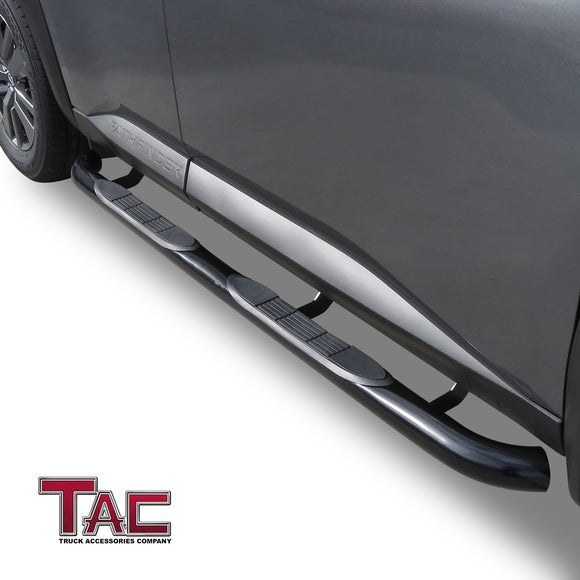TAC 3" Gloss Black Side Steps Compatible with 2022-2025 Nissan Pathfinder(Incl. Models with Exterior Ground Lighting/Welcome Lighting)| Running Boards| Side Bars| Step Rails| Nerf Bars| Rocker Slider| SUV Accessories (2 PCS)