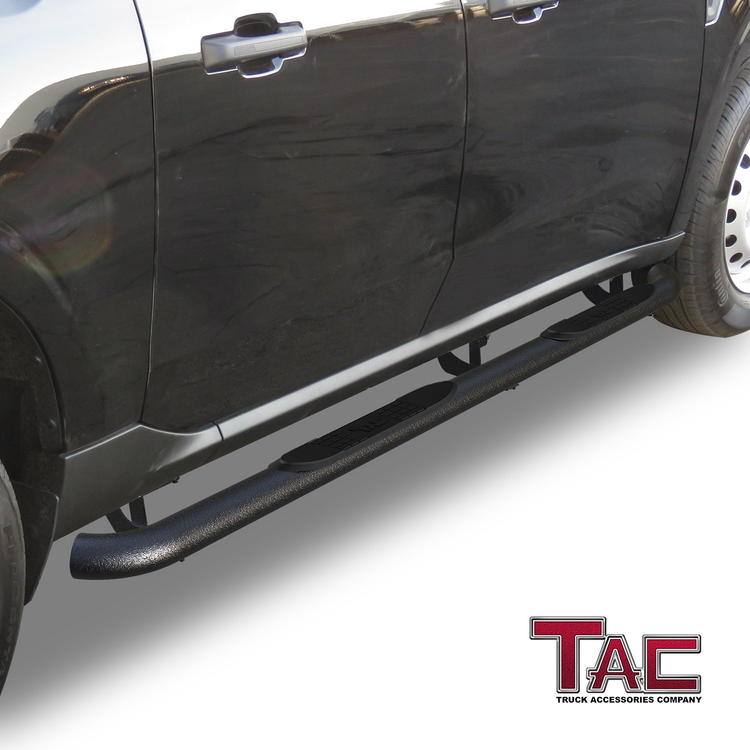 TAC 3" Texture Black Side Steps Compatible with 2022-2024 Ford Maverick/ Maverick Hybrid| Running Boards| Side Bars| Step Rails| Nerf Bars|Rocker Slider| Pickup Truck Accessories (2 PCS) - 0