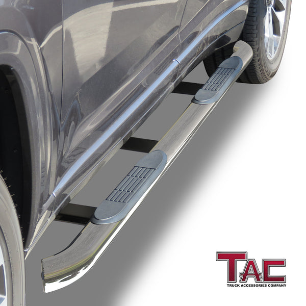 TAC Side Steps Running Boards Compatible with 2021-2024 Jeep Grand Cherokee L (Not Fit 2022 Grand Cherokee)SUV 3" Stainless Steel Side Bars Step Rails Nerf Bars Off Road Accessories 2 pcs