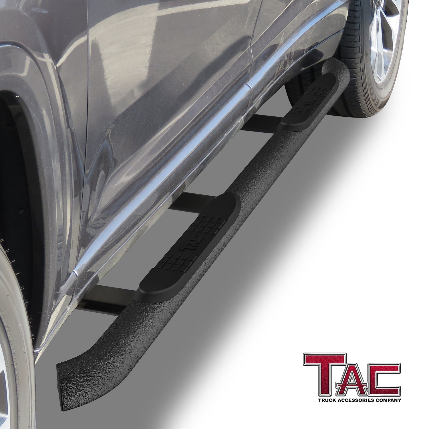 TAC 3" Texture Black Side Steps Compatible with 2021-2025 Jeep Grand Cherokee L| Running Boards| Side Bars| Step Rails| Nerf Bars| Rocker Slider| SUV Accessories (2 PCS) - 0