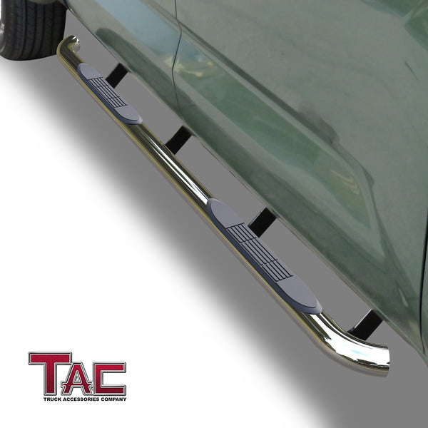 TAC Side Steps Running Boards Compatible with 2022-2024 Toyota Tundra CrewMax pickup truck 3" Stainless Steel Side Bars Step Rails Nerf Bars Off Road Accessories 2 pcs