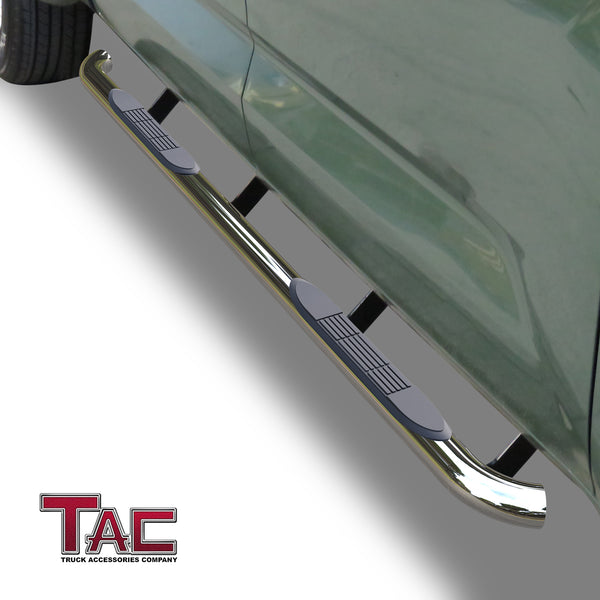TAC Side Steps Running Boards Compatible with 2022-2023 Toyota Tundra CrewMax pickup truck 3" Stainless Steel Side Bars Step Rails Nerf Bars Off Road Accessories 2 pcs