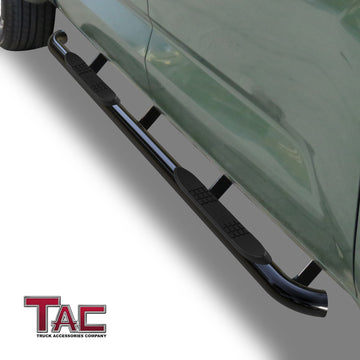 TAC 3" Gloss Black Side Steps Compatible with 2022-2026 Toyota Tundra Crewmax| Running Boards| Side Bars| Step Rails| Nerf Bars| Rocker Slider| Pickup Truck Accessories (2 PCS) - 0