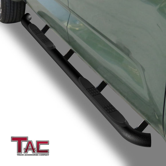 TAC 3" Texture Black Side Steps Compatible with 2022-2025 Toyota Tundra CrewMax| Running Boards| Side Bars| Step Rails| Nerf Bars| Rocker Slider| Pickup Truck Accessories (2 PCS)