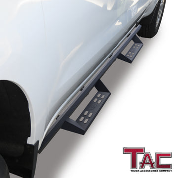 TAC Sniper Running Boards Fit 2019-2026 Chevy Silverado/GMC Sierra 1500 Double Cab|2020-2026 Silverado/Sierra 2500/3500 Double Cab(Excl. 2019 Chevy Silverado 1500 LD/2019 GMC Sierra 1500 Limited) 4" Black Side Steps Nerf Bars - 0