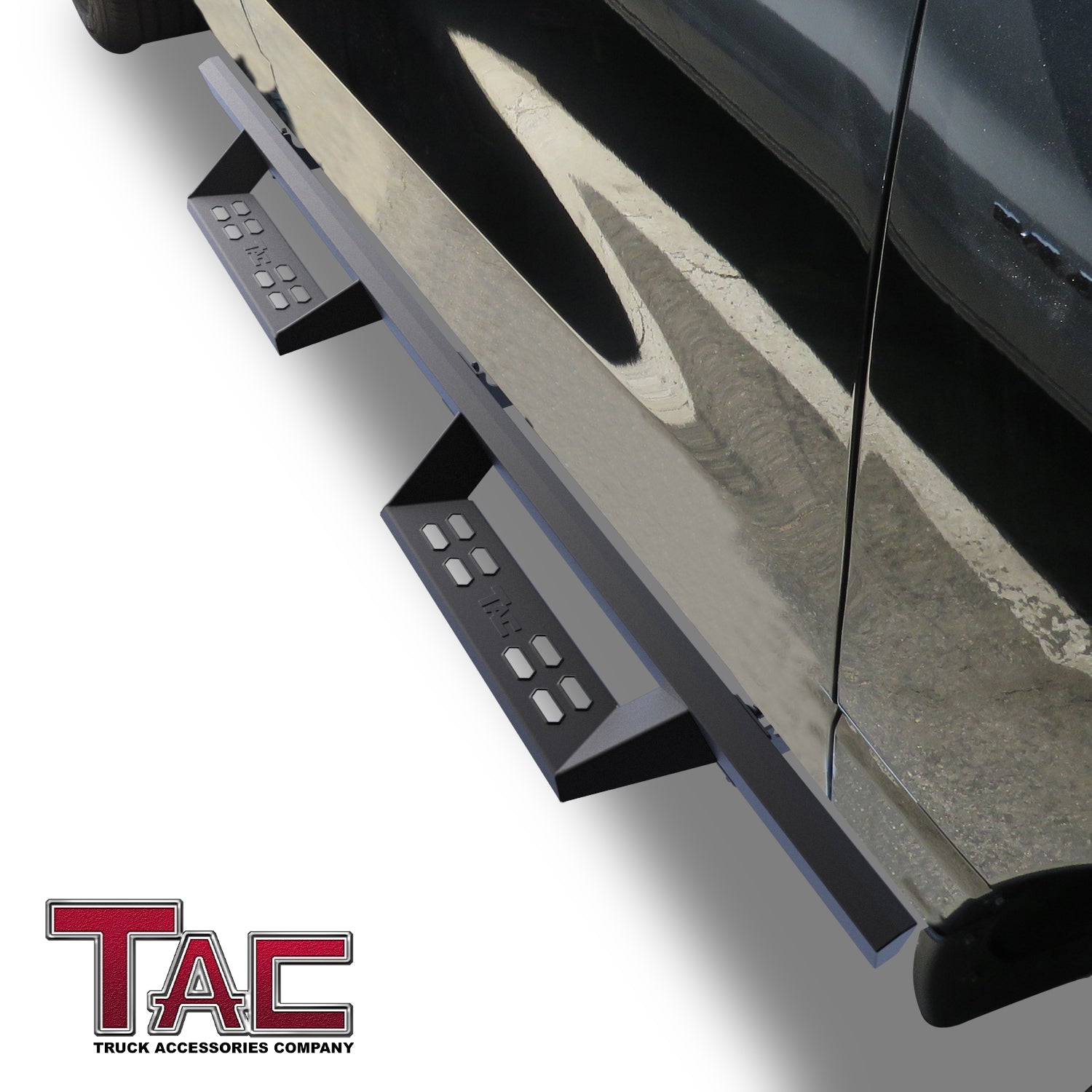 TAC Sniper Running Boards Fit 2019-2025 Dodge RAM 1500 Quad Cab (Excl. 2019-2024 Ram 1500 Classic) Truck Pickup 4" Fine Texture Black Side Steps Nerf Bars 2pcs - 0
