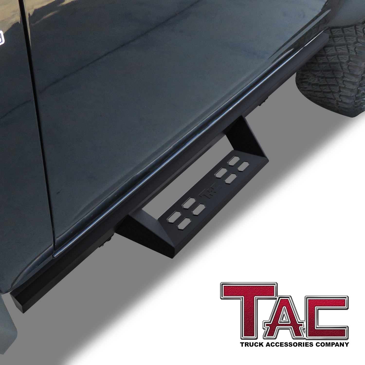 TAC Sniper Running Boards Compatible with 2021-2025 Ford Bronco 2 Door Truck Pickup 4" Drop Fine Texture Black Side Steps Nerf Bars Rock Slider Armor Off-Road Accessories (2pcs) - 0