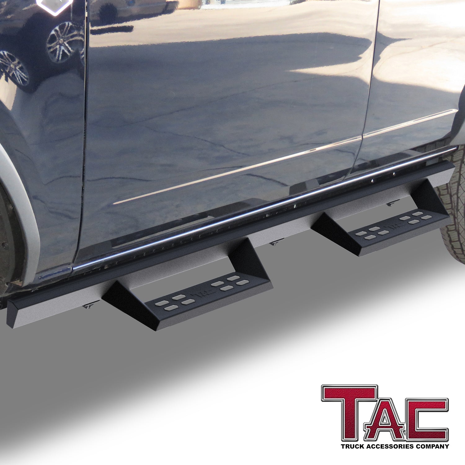 TAC Sniper Running Boards Compatible with 2021-2025 Ford Bronco 4 Door Pickup 4" Drop Fine Texture Black Side Steps Nerf Bars Rock Slider Armor Off-Road Accessories (2pcs) - 0