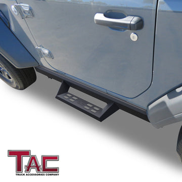 TAC Sniper Running Boards Fit 2018-2026 Jeep Wrangler JL 2 Door Truck Pickup 4" Fine Texture Black Side Steps Nerf Bars 2pcs - 0