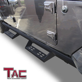 TAC Sniper Running Boards Compatible with 2020-2025 Jeep Gladiator Truck Pickup 4" Drop Fine Texture Black Side Steps Nerf Bars Rock Slider Armor Off-Road Accessories (2pcs) - 0