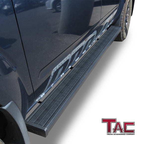 TAC Spear Running Boards Compatible with 2005-2025 Nissan Frontier Crew Cab Pickup 6" Side Step Rail Nerf Bar Truck Accessories Aluminum Texture Black Width Body and Soft top Lightweight 2Pcs