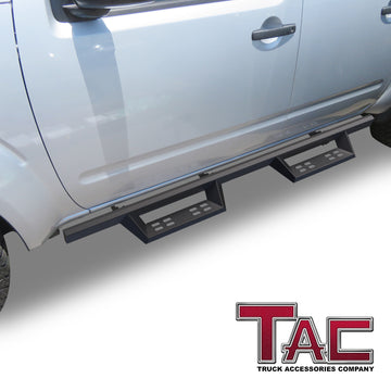 TAC Sniper Running Boards Compatible with 2005-2026 Nissan Frontier Crew Cab Truck Pickup 4" Drop Fine Texture Black Side Steps Nerf Bars Rock Slider Armor Off-Road Accessories (2pcs) - 0
