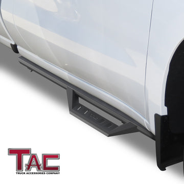TAC Sidewinder Running Boards Fit 2019-2026 Chevy Silverado/GMC Sierra 1500 Regular Cab|2020-2026 Silverado/Sierra 2500/3500 Regular Cab SUV 4" Drop Fine Texture Black Side Steps Nerf Bars Rock Slider Armor Off-Road (2pcs) - 0
