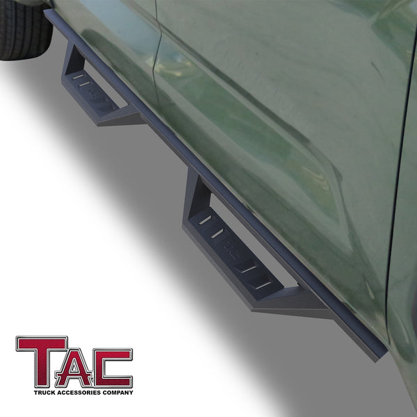 TAC Sidewinder Running Boards Compatible with 2022-2023 Toyota Tundra CrewMax Truck Pickup 4” Drop Fine Texture Black Side Steps Nerf Bars Rock Slider Armor Accessories (2pcs)