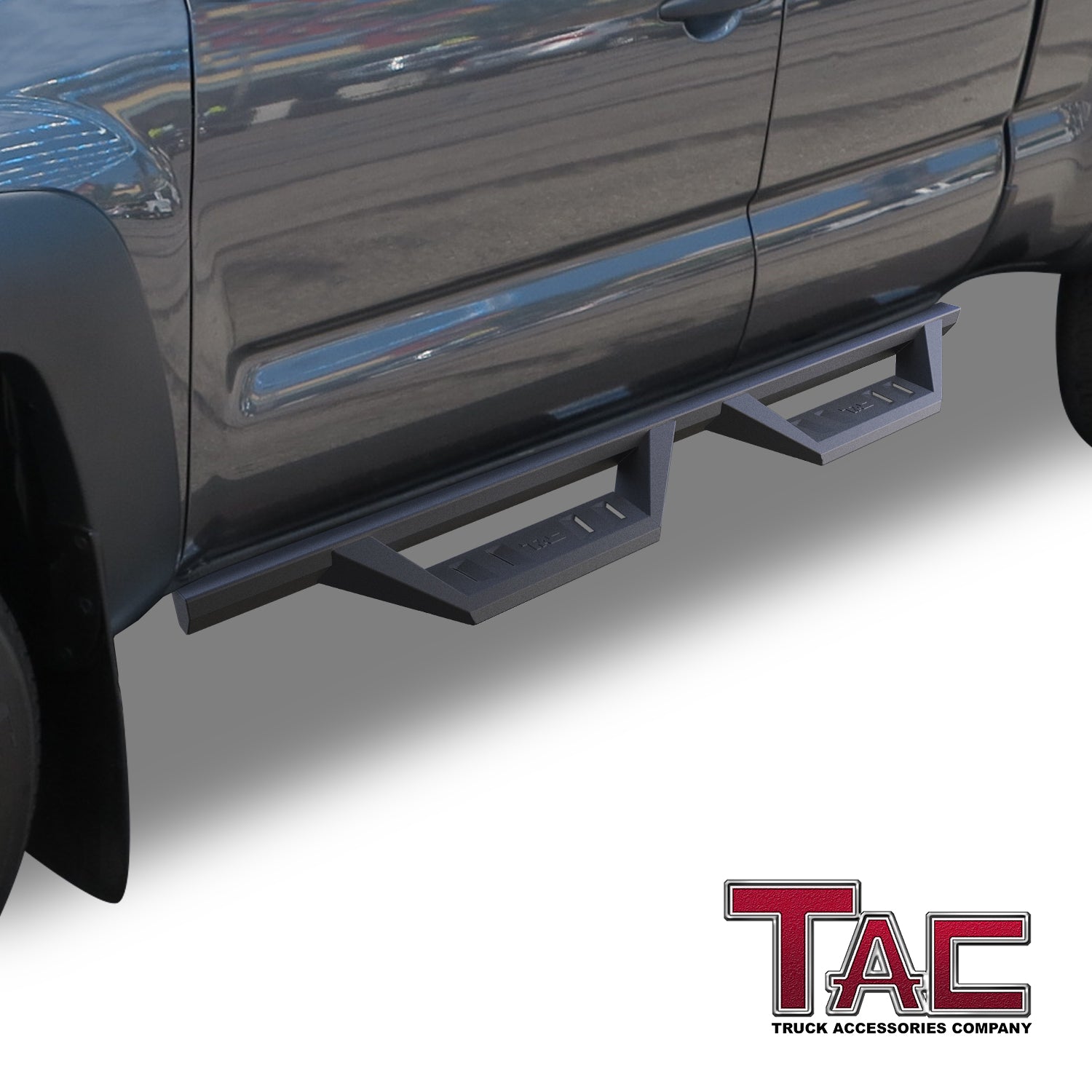TAC Sidewinder Running Boards Compatible with 2005-2023 Toyota Tacoma Access Cab Truck Pickup 4" Drop Fine Texture Black Side Steps Nerf Bars Rock Slider Armor Accessories (2pcs) - 0