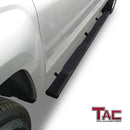 TAC Arrow Side Steps Running Boards Compatible with 2007-2018 Chevy Silverado/GMC Sierra 1500 Crew Cab| 2007-2019 2500/3500 Heavy Duty Crew Cab Truck 5"ì Aluminum Texture Black Step Rails Nerf Bars-2