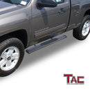 TAC Arrow Side Steps Running Boards Compatible with 2007-2018 Chevy Silverado/GMC Sierra 1500 | 2007-2019 2500/3500 Heavy Duty Regular Cab Truck Pickup 5" Aluminum Texture Black Step Rails Nerf Bars-2
