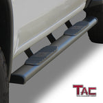 TAC Arrow Side Steps Running Boards Compatible with 2019-2023 Chevy Silverado/GMC Sierra 1500 | 2020-2024 2500/3500 Crew Cab Truck 5” Aluminum Texture Black Step Rails Nerf Bars Off-Road Accessories