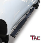 TAC Arrow Side Steps Running Boards Compatible with 2019-2024 Chevy Silverado/GMC Sierra 1500 | 2020-2024 2500/3500 Heavy Duty Double Cab Truck 5” Aluminum Texture Black Step Rails Nerf Bars