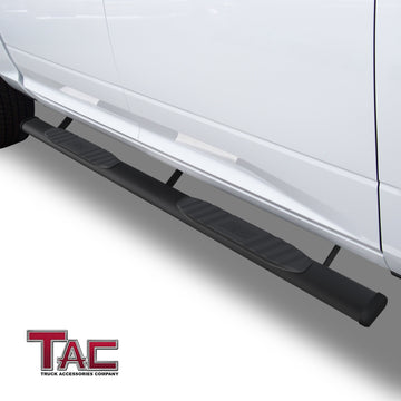TAC Arrow Side Steps Running Boards Compatible with 2009-2018 Ram 1500 Crew Cab| 2019-2024 Ram 1500 Classic|2010-2026 Ram 2500/3500/4500/5500 Crew Cab(Incl. Chassis Cab Diesel models) Truck 5" Aluminum Texture Black Step Rails Nerf Bars - 0