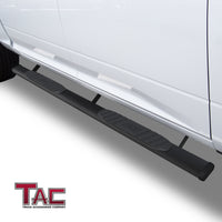 TAC Arrow Side Steps Running Boards Compatible with 2009-2018 Dodge RAM 1500 | 2010-2023 2500/3500 Crew Cab (Incl. 2019-2023 Ram 1500 Classic) Truck 5” Aluminum Texture Black Step Rails Nerf Bars