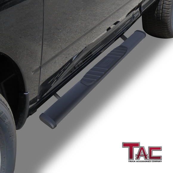 TAC Arrow Side Steps Running Boards Compatible with 2009-2018 Ram 1500 Regular Cab|2010-2025 Ram 2500/3500/4500/5500 Regular Cab(Incl. 2019-2023 Ram 1500 Classic& Chassis cab& Diesel/DEF tank) 5" Aluminum Texture Black Step Rails Nerf Bars Lightweight