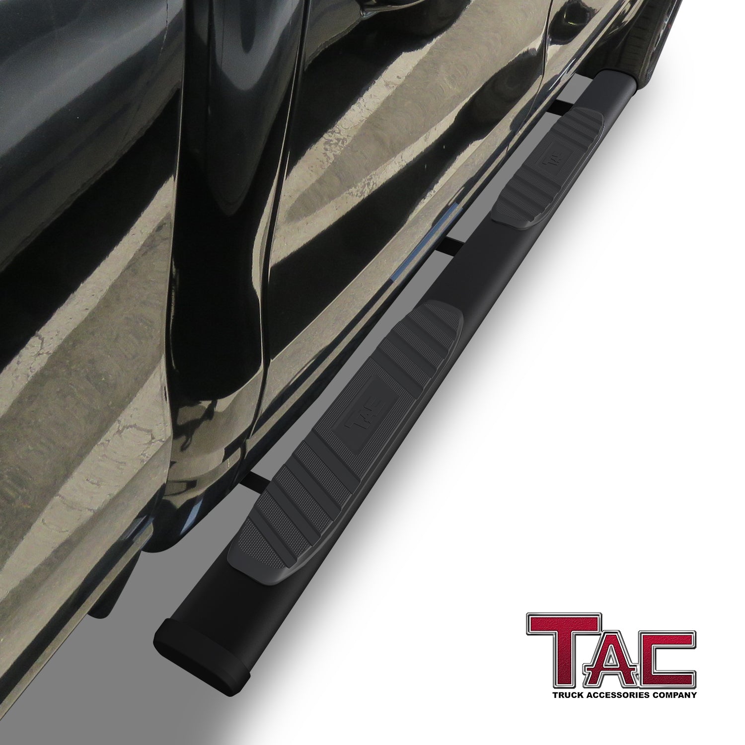 TAC Arrow Side Steps Running Boards Compatible with 2019-2025 Dodge RAM 1500 Quad Cab(Excl. 2019-2024 Ram 1500 Classic) Truck Pickup 5"  Aluminum Texture Black Step Rails Nerf Bars Lightweight - 0