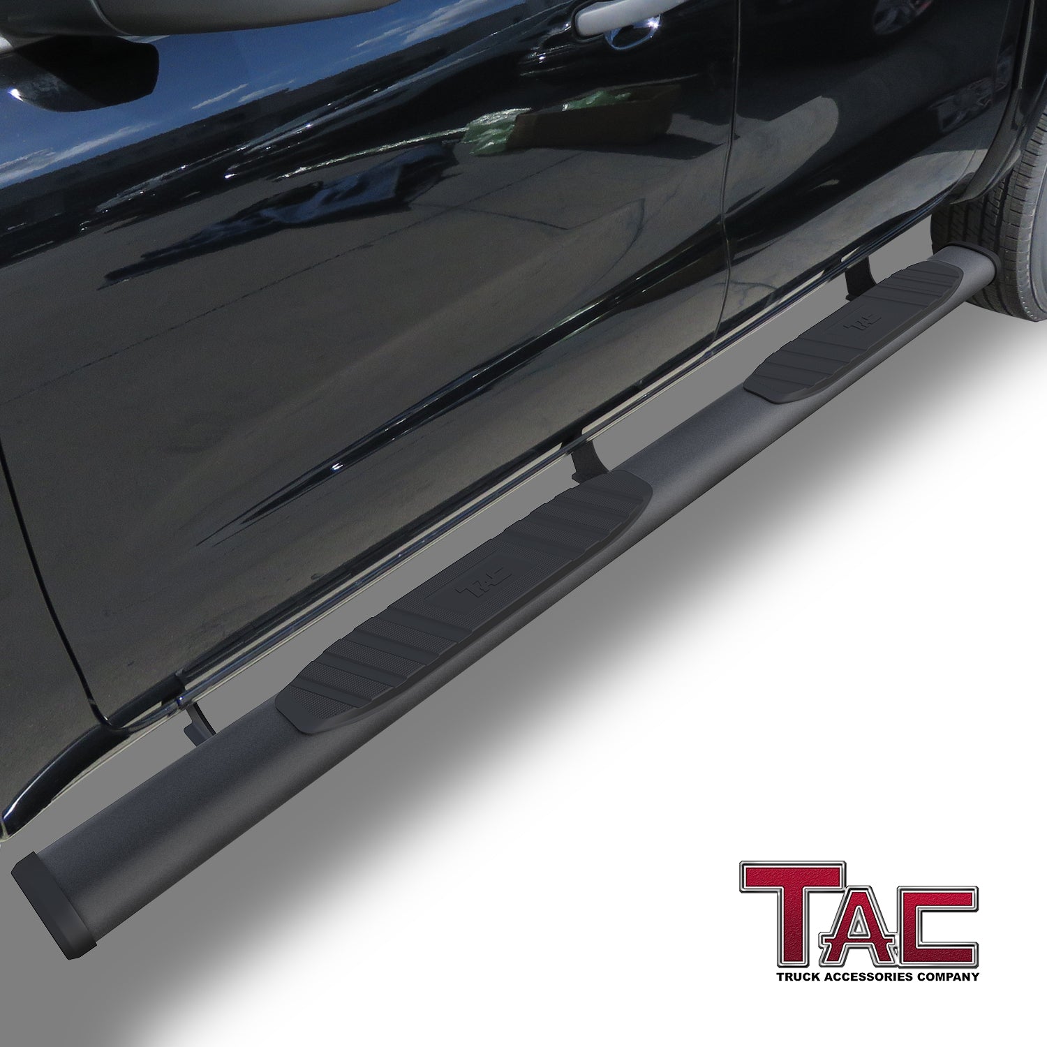 TAC Arrow Side Steps Running Boards Compatible with 2019-2023 Ford Ranger SuperCrew Cab Truck 5" Aluminum Texture Black Step Rails Nerf Bars Off-Road Accessories