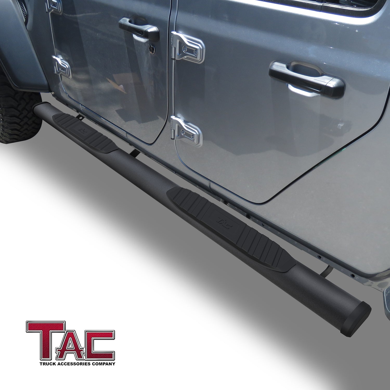 TAC Arrow Side Steps Running Boards Compatible with 2020-2025 Jeep Gladiator JT Truck 5" Aluminum Texture Black Step Rails Nerf Bars Off-Road Accessories - 0