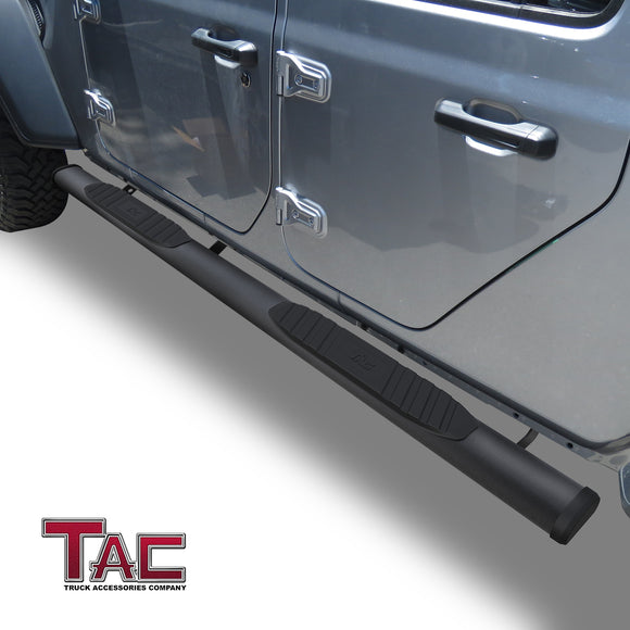 TAC Arrow Side Steps Running Boards Compatible with 2020-2025 Jeep Gladiator JT Truck 5" Aluminum Texture Black Step Rails Nerf Bars Off-Road Accessories