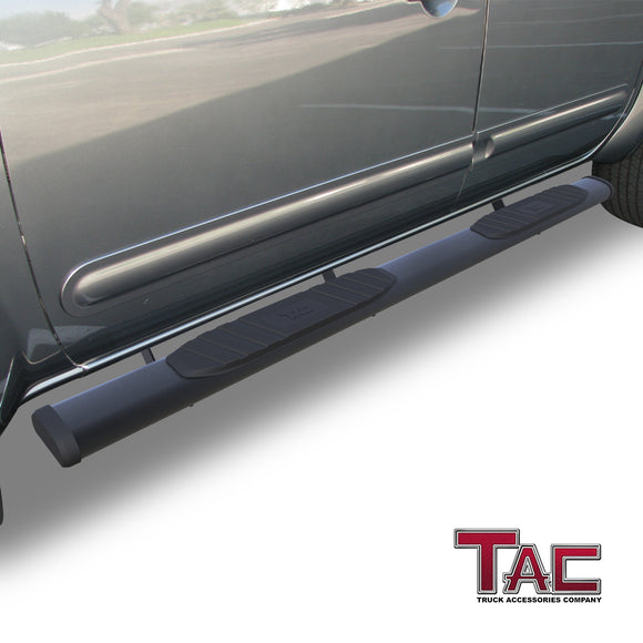 TAC Arrow Side Steps Running Boards Compatible with 2005-2025 Nissan Frontier Crew Cab Truck Pickup 5" Aluminum Texture Black Step Rails Nerf Bars Lightweight Off Road Accessories 2Pcs