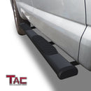 TAC Arrow Side Steps Running Boards Compatible with 2004-2024 Nissan Titan / 2016-2024 Nissan Titan XD Crew Cab Truck Pickup 5" Aluminum Texture Black Step Rails Nerf Bars Lightweight-2