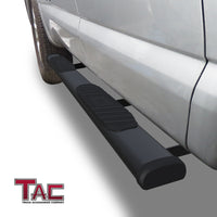 TAC Arrow Side Steps Running Boards Compatible with 2004-2024 Nissan Titan / 2016-2024 Nissan Titan XD Crew Cab Truck Pickup 5”  Aluminum Texture Black Step Rails Nerf Bars Lightweight