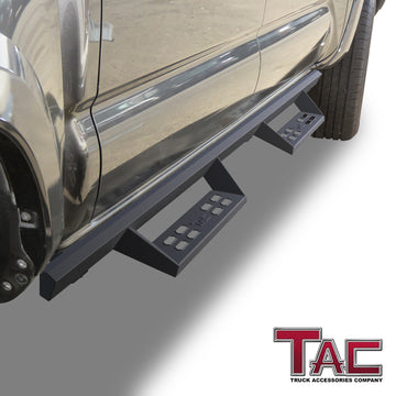 TAC Sniper Running Boards Compatible with 2005-2023 Toyota Tacoma Double Cab Truck Pickup 4" Drop Fine Texture Black Side Steps Nerf Bars Rock Slider Armor Off-Road Accessories (2pcs) - 0