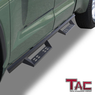 TAC Sniper Running Boards Fit 2022-2026 Toyota Tundra Double Cab Truck Pickup 4" Fine Texture Black Side Steps Nerf Bars 2pcs - 0