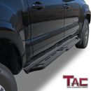 TAC Rocker Running Boards Compatible With 2005-2023 Toyota Tacoma Double Cab| Side Steps| Nerf Bars| Step Bars| Step Rails| Rock Sliders| Carbon Steel| Pickup Truck Accessories| Fine Texture Black (2 PCS)-2