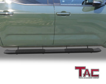 TAC PNC Side Steps for 2022-2026 Toyota Tundra Crewmax Truck Pickup 4.25" Oval Bend Heavy Texture Black Side Bars Nerf Bars Running Boards Off Road Accessories 2Pcs - 0