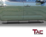 TAC PNC Side Steps for 2022-2023 Toyota Tundra CrewMax Truck Pickup 4.25" Oval Bend Heavy Texture Black Side Bars Nerf Bars Running Boards Off Road Accessories 2Pcs