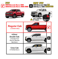 TAC Spear Running Boards Compatible with 2019-2023 Chevy Silverado/GMC Sierra 1500|2020-2024 2500/3500 Regular Cab 6" Side Step Rail Nerf Bar Truck Accessories Aluminum Texture Black