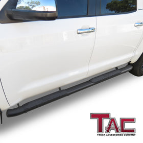 TAC Side Steps Running Boards Compatible with 2007-2021 Toyota Tundra CrewMax Truck Pickup 4.25" Texture Black Side Bars Nerf Bars Off Road Accessories (2pcs) - 0