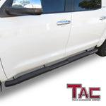 TAC Side Steps Running Boards Compatible with 2007-2021 Toyota Tundra CrewMax Truck Pickup 4.25" Texture Black Side Bars Nerf Bars Off Road Accessories (2pcs)