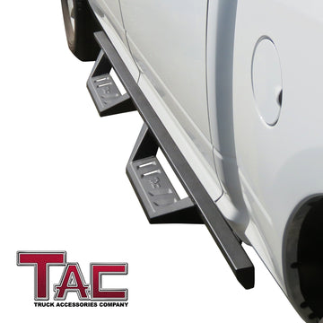 TAC Sidewinder Side Steps Running Boards Fit 2009-2018 Ram 1500 Crew Cab| 2019-2024 Ram 1500 Classic|2010-2026 Ram 2500/3500/4500/5500 Crew Cab(Incl. Chassis Cab Diesel models) 4" Drop Fine Texture Black Armor Off-Road Accessories (2pcs) - 0